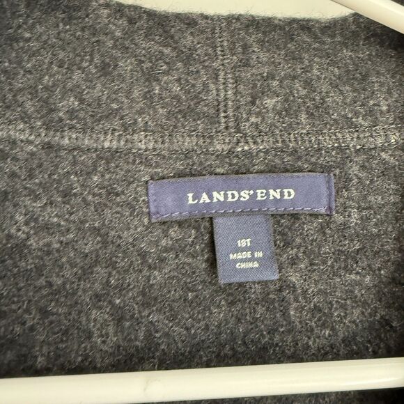 Lands End 100% Wool Cardigan Jacket 3 Button Gray Outdoor Women Size 18 TALL - Picture 2 of 12